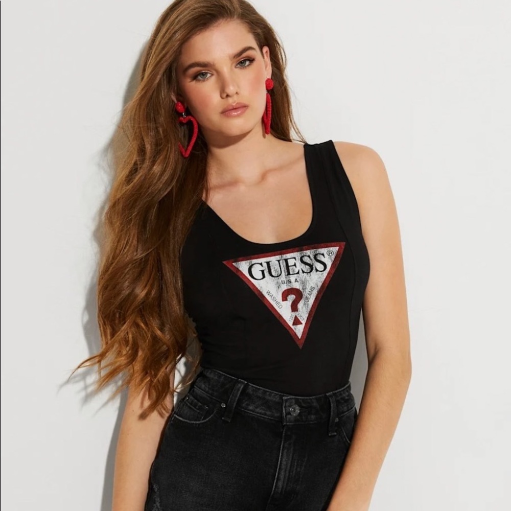 GUESS Triangle Logo Bodysuit - size small